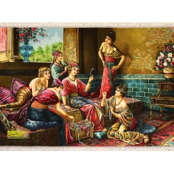 تابلو فرش دختر جواهر فروش کد 11662